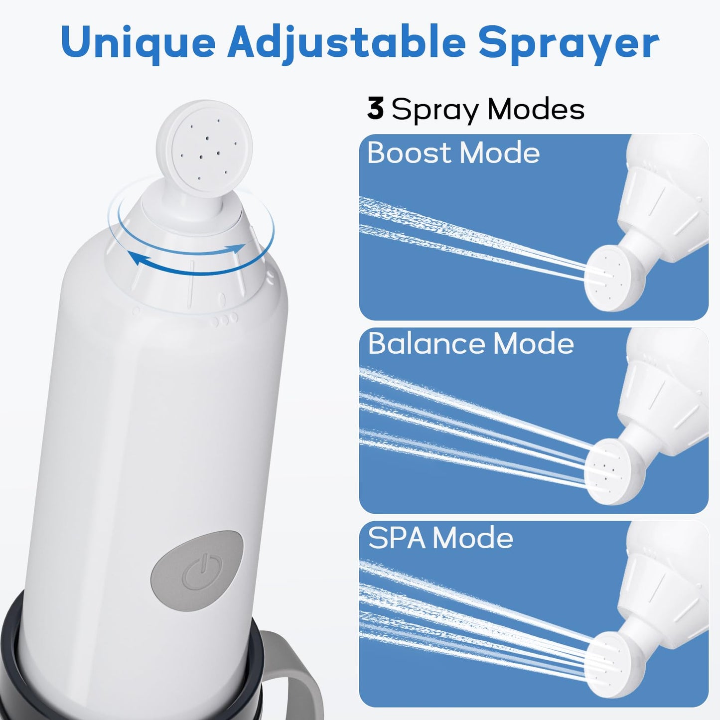 BIGCOW Portable Travel Bidet, Electric with 3 Spray Modes, IPX7 Waterproof & Rechargeable, Mini Bidet Toilet Water Sprayer for Personal Hygiene, Postnatal Care, Perineal & Hemorrhoid