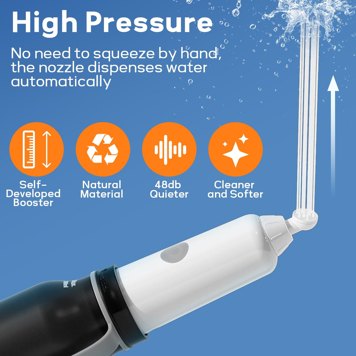 BIGCOW Portable Travel Bidet, Electric with 3 Spray Modes, IPX7 Waterproof & Rechargeable, Mini Bidet Toilet Water Sprayer for Personal Hygiene, Postnatal Care, Perineal & Hemorrhoid
