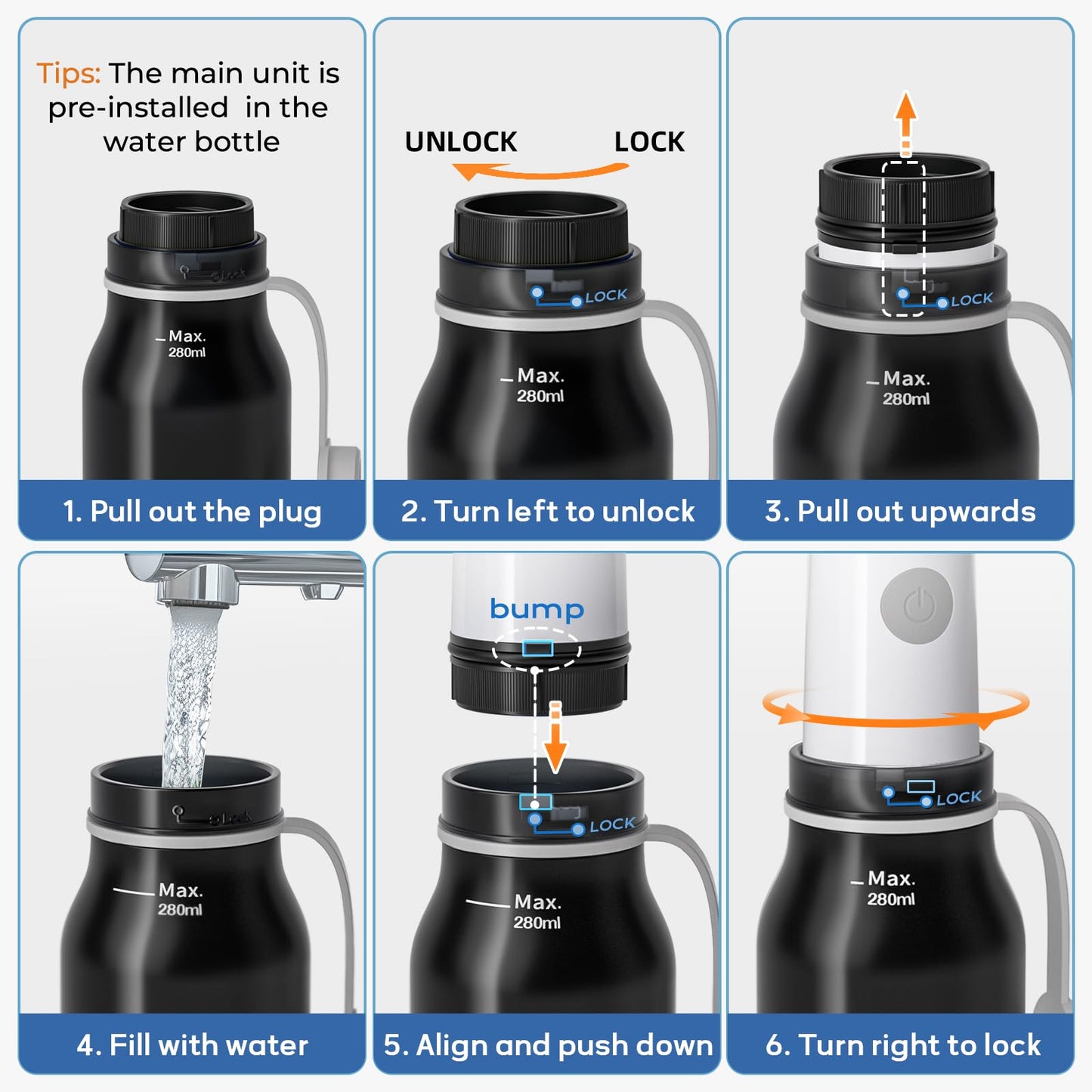 BIGCOW Portable Travel Bidet, Electric with 3 Spray Modes, IPX7 Waterproof & Rechargeable, Mini Bidet Toilet Water Sprayer for Personal Hygiene, Postnatal Care, Perineal & Hemorrhoid
