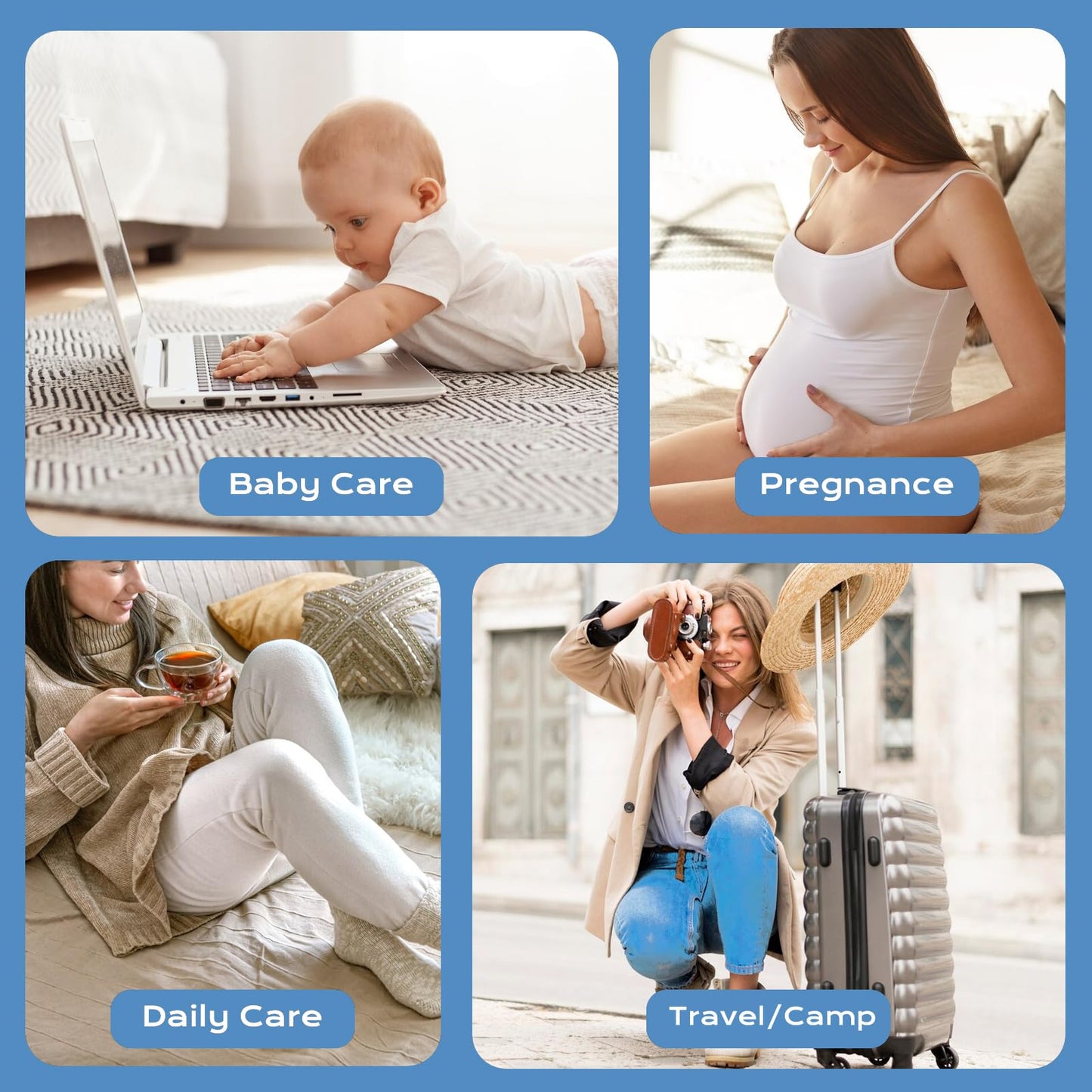 BIGCOW Portable Travel Bidet, Electric with 3 Spray Modes, IPX7 Waterproof & Rechargeable, Mini Bidet Toilet Water Sprayer for Personal Hygiene, Postnatal Care, Perineal & Hemorrhoid