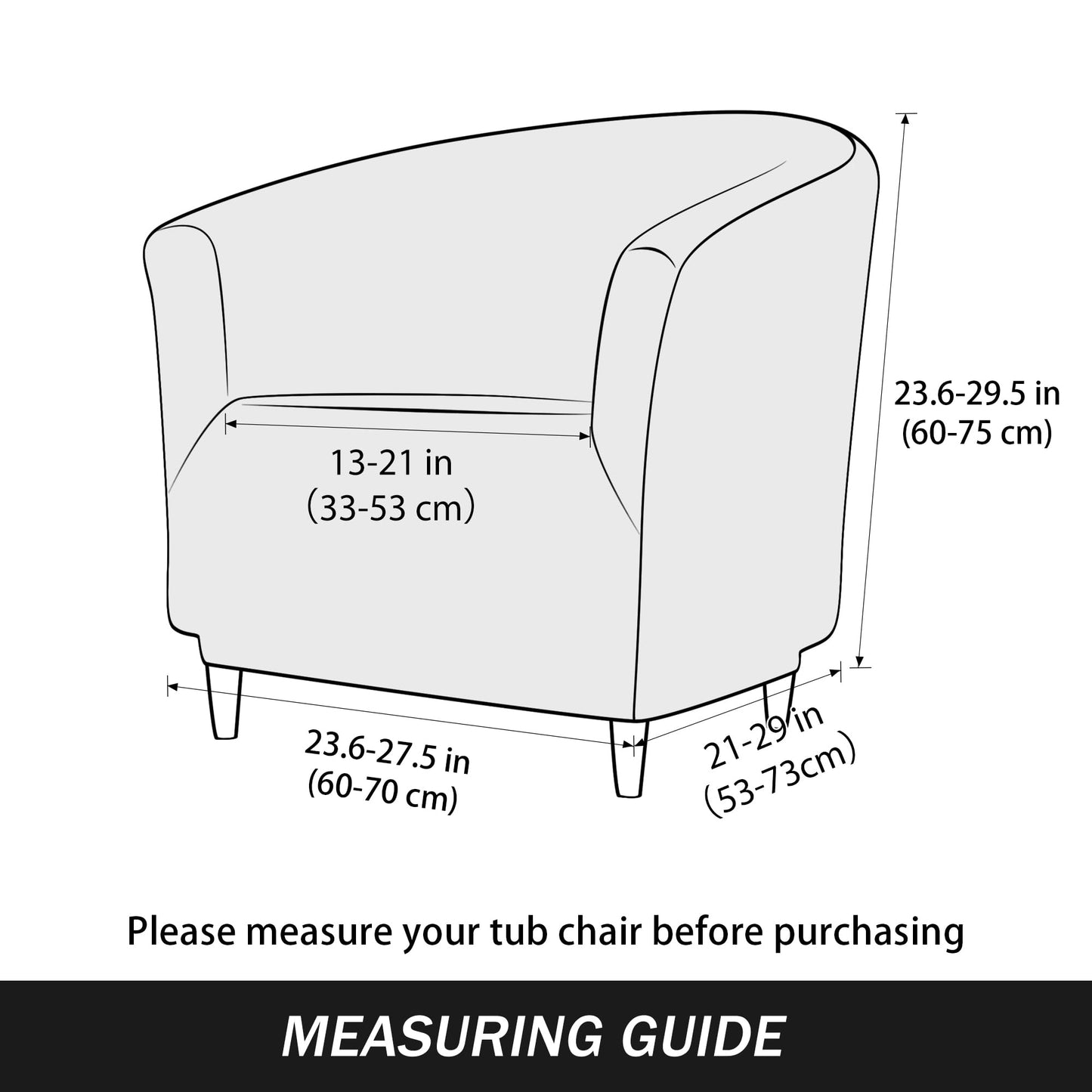 PENDEJATO Stretch Tub Chair Covers, 1-Piece Club Chair Slipcover Soft Jacquard Barrel Chair Cover Armchair Slipcovers Furniture Protector for Living Room (Light Blue)