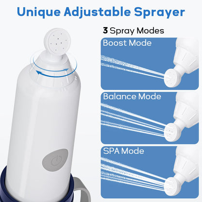 BIGCOW Portable Travel Bidet, Electric with 3 Spray Modes, IPX7 Waterproof ＆ Rechargeable, Mini Bidet Toilet Water Sprayer for Personal Hygiene, Postnatal Care, Perineal & Hemorrhoid