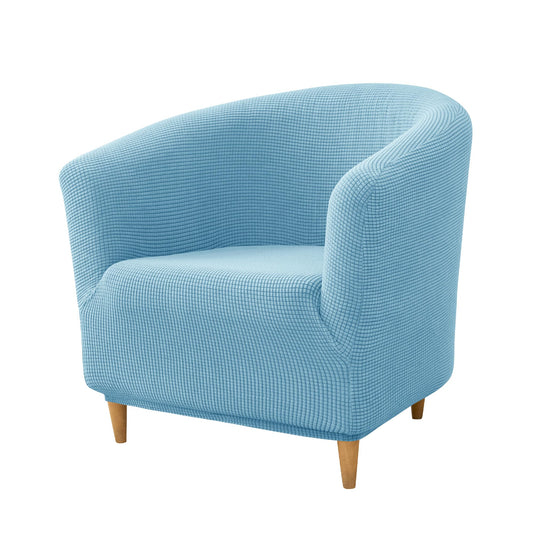 PENDEJATO Stretch Tub Chair Covers, 1-Piece Club Chair Slipcover Soft Jacquard Barrel Chair Cover Armchair Slipcovers Furniture Protector for Living Room (Light Blue)