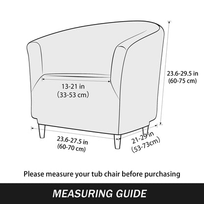 PENDEJATO Stretch Tub Chair Covers, 1-Piece Club Chair Slipcover Soft Jacquard Barrel Chair Cover Armchair Slipcovers Furniture Protector for Living Room (Light Blue)