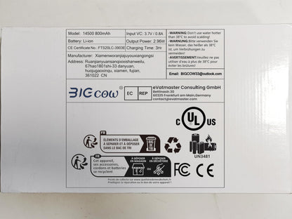 BIGCOW Portable Bidet, Handheld Bidet, Rechargeable Electric Portable Bidet for Women & Men